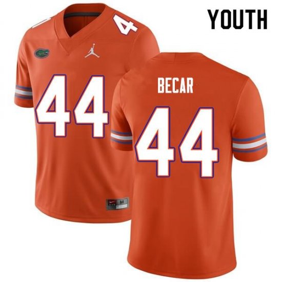 Youth Florida Gators #44 Brandon Becar NCAA Nike Orange Authentic Stitched College Football Jersey JJE3862LS